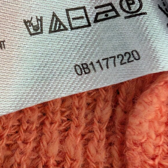 FP Beach Free People Womens Size S Orange Malibu Pullover Ribbed Surf Sweater - Picture 9 of 10